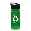 Garyline® RPET Bottle with Pop-Up Lid - 20 oz. - Translucent Green