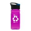 Garyline® RPET Bottle with Pop-Up Lid - 20 oz. - Translucent Hot Pink