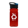 Garyline® RPET Bottle with Pop-Up Lid - 20 oz. - Translucent Red