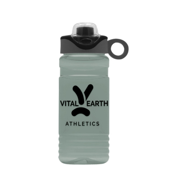 Garyline® RPET Bottle with Two-Tone Drink-Thru Lid with Silicone Loop - 20 oz. - Glacier Blue