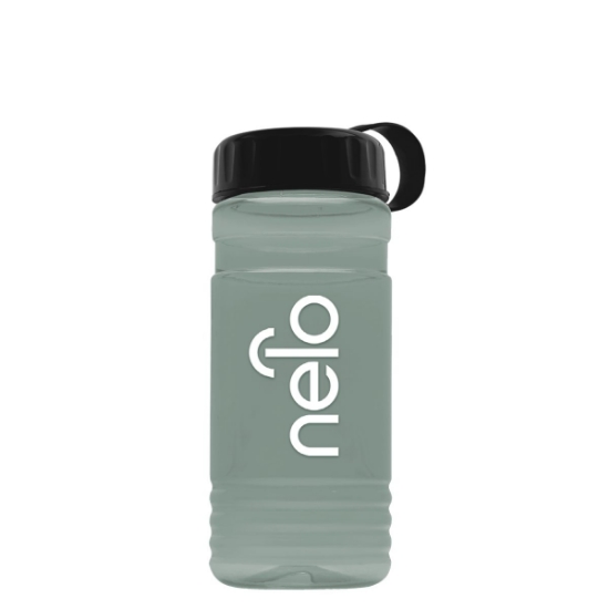 Garyline® RPET Bottle with Tethered Lid - 20 oz. - Glacier Blue