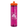Garyline® Slim Fit RPET Bottle with Push-Pull Lid - 24 oz. - Translucent Hot Pink