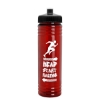 Garyline® Slim Fit RPET Bottle with Push-Pull Lid - 24 oz. - Translucent Red