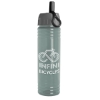 Garyline® Slim Fit RPET Bottle with Ring-Straw Lid - 24 oz. - Glacier Blue