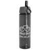 Garyline® Slim Fit RPET Bottle with Ring-Straw Lid - 24 oz. - Smoke