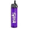Garyline® Slim Fit RPET Bottle with Ring-Straw Lid - 24 oz. - Translucent Violet