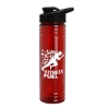 Garyline® Slim Fit RPET Bottle with Drink-Thru Lid - 24 oz. - Translucent Red
