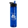 24 Oz. Slim Fit Upcycle Rpet Bottle w/Flip Straw Lid - Translucent Blue
