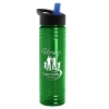 24 Oz. Slim Fit Upcycle Rpet Bottle w/Flip Straw Lid - Translucent Green
