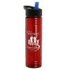24 Oz. Slim Fit Upcycle Rpet Bottle w/Flip Straw Lid - Translucent Red
