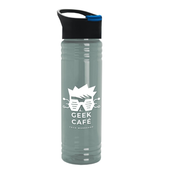 Garyline® Slim Fit RPET Bottle with Pop-Up Lid - 24 oz. - Glacier Blue