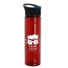 Garyline® Slim Fit RPET Bottle with Pop-Up Lid - 24 oz. - Translucent Red