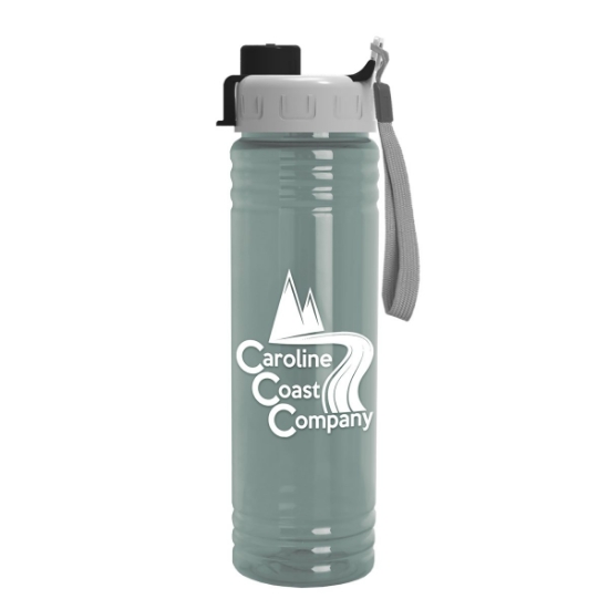 Garyline® Slim Fit RPET Bottle with Quick-Snap Lid - 24 oz. - Glacier Blue