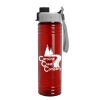 Garyline® Slim Fit RPET Bottle with Quick-Snap Lid - 24 oz. - Translucent Red