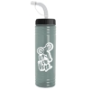 Garyline® Slim Fit RPET Bottle with Straw Lid - 24 oz. - Glacier Blue