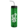 Garyline® Slim Fit RPET Bottle with Straw Lid - 24 oz. - Translucent Green