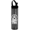 Garyline® Slim Fit RPET Bottle with Flip-Straw, Swivel-Handle Lid - 24 oz. - Smoke