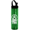 Garyline® Slim Fit RPET Bottle with Flip-Straw, Swivel-Handle Lid - 24 oz. - Translucent Green