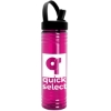 Garyline® Slim Fit RPET Bottle with Flip-Straw, Swivel-Handle Lid - 24 oz. - Translucent Hot Pink
