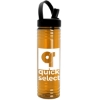 Garyline® Slim Fit RPET Bottle with Flip-Straw, Swivel-Handle Lid - 24 oz. - Translucent Orange