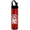 Garyline® Slim Fit RPET Bottle with Flip-Straw, Swivel-Handle Lid - 24 oz. - Translucent Red