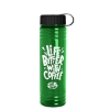 Garyline® Slim Fit RPET Bottle with Tethered Lid - 24 oz. - Translucent Green