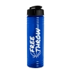 Garyline® Slim Fit RPET Bottle with Flip-Top Lid - 24 oz. - Translucent Blue