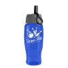 Garyline® Poly+ Recycled Bottle with Ring-Straw Lid - 27 oz. - Translucent Blue