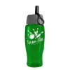 Garyline® Poly+ Recycled Bottle with Ring-Straw Lid - 27 oz. - Translucent Green