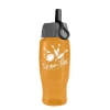 Garyline® Poly+ Recycled Bottle with Ring-Straw Lid - 27 oz. - Translucent Orange