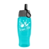 Garyline® Poly+ Recycled Bottle with Ring-Straw Lid - 27 oz. - Translucent Teal