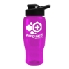 UpCycle Poly-Pure 27 oz. Transparent Bottle with Drink Thru Lid - Translucent Hot Pink