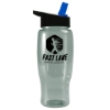 Garyline® Poly+ Recycled Bottle with Flip-Straw Lid - 27 oz. - Glacier Blue