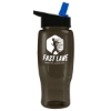 Garyline® Poly+ Recycled Bottle with Flip-Straw Lid - 27 oz. - Smoke