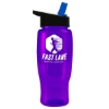 Garyline® Poly+ Recycled Bottle with Flip-Straw Lid - 27 oz. - Translucent Violet