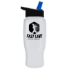 Garyline® Poly+ Recycled Bottle with Flip-Straw Lid - 27 oz. - White