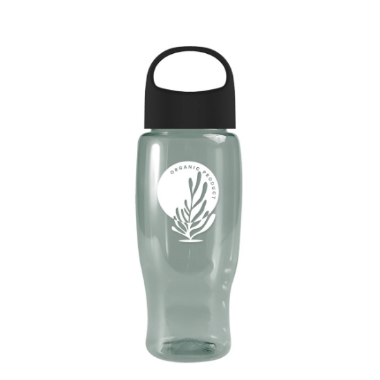 Garyline® Poly+ Recycled Bottle with Oval Crest Lid - 27 oz. - Glacier Blue