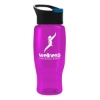 Garyline® Poly+ Recycled Bottle with Pop-Up Lid - 27 oz. - Translucent Hot Pink