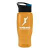 Garyline® Poly+ Recycled Bottle with Pop-Up Lid - 27 oz. - Translucent Orange