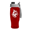 Garyline® Poly+ Recycled Bottle with Quick-Snap Lid - 27 oz. - Transparentred
