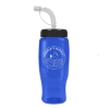 Garyline® Poly+ Recycled Bottle with Straw Lid - 27 oz. - Translucent Blue