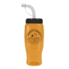 Garyline® Poly+ Recycled Bottle with Straw Lid - 27 oz. - Translucent Orange