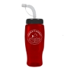 Garyline® Poly+ Recycled Bottle with Straw Lid - 27 oz. - Translucent Red