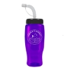 Garyline® Poly+ Recycled Bottle with Straw Lid - 27 oz. - Translucent Violet