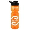 UpCycle - 28 Oz. Champion Transparent Sports Bottle with Drink Thru Lid - Translucent Orange