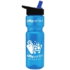 Garyline® Champ Recycled Bottle with Flip-Straw Lid - 28 oz. - Translucent Blue