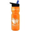 Garyline® Champ Recycled Bottle with Flip-Straw Lid - 28 oz. - Translucent Orange