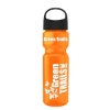 Garyline® Champ Recycled Bottle with Oval Crest Lid - 28 oz. - Translucent Orange
