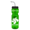 Garyline® Champ Recycled Bottle with Straw Lid - 28 oz. - Translucent Green