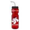 Garyline® Champ Recycled Bottle with Straw Lid - 28 oz. - Translucent Red